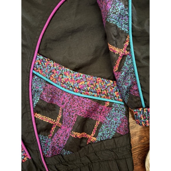 Vintage East West Jacket Women S Floral Nylon Windbreaker Full Zip 80s 90s - Picture 4 of 5